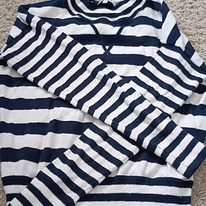 Madewell Navy and White Striped Top